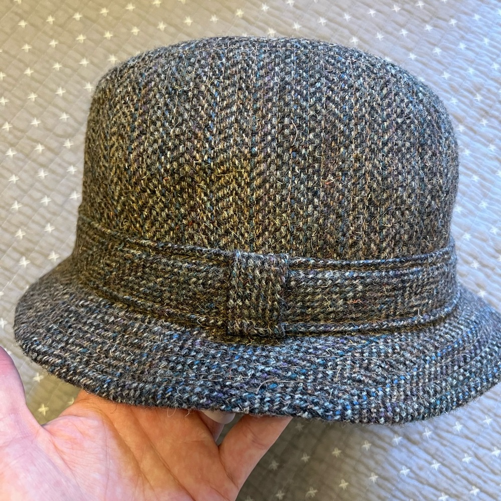 Pendleton Gray Tweed Hat wool vintage fedora bucket hat size medium - Picture 2 of 16